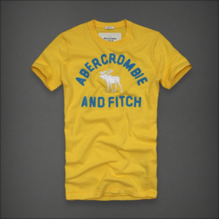 Abercrombie Fitch Hombres De Cuello Redondo Corto Remera AF5249